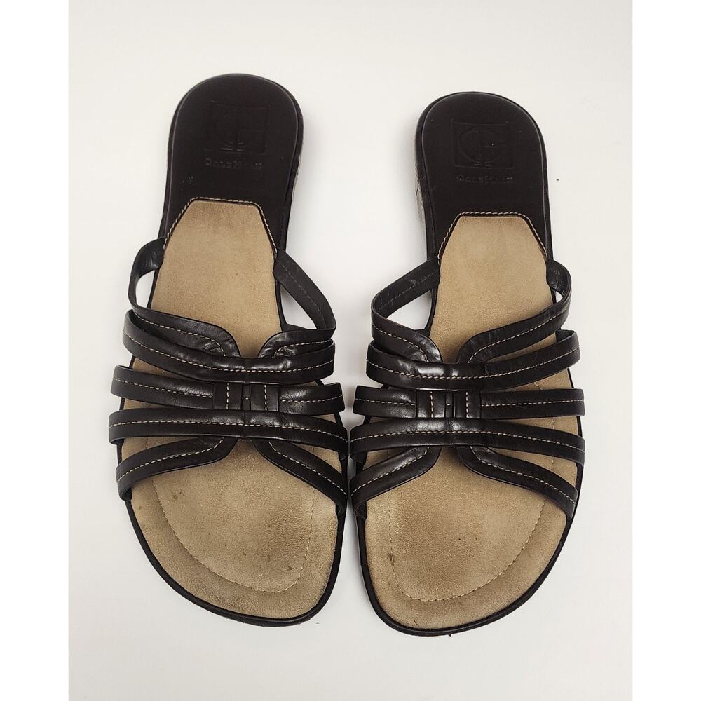 Cole Haan Air Kaitlin Women's Dark Brown Leather Slide Sandals Shoes Size 10AA
